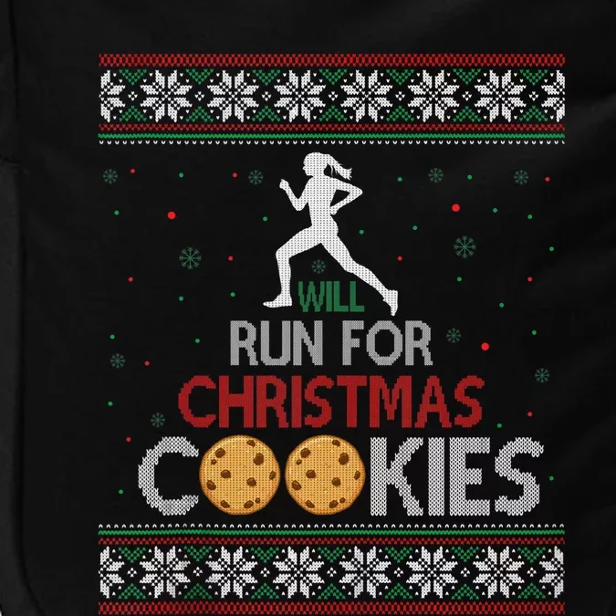 Will Run For Christmas Cookies Lady Runners Workout Gift Impact Tech Backpack