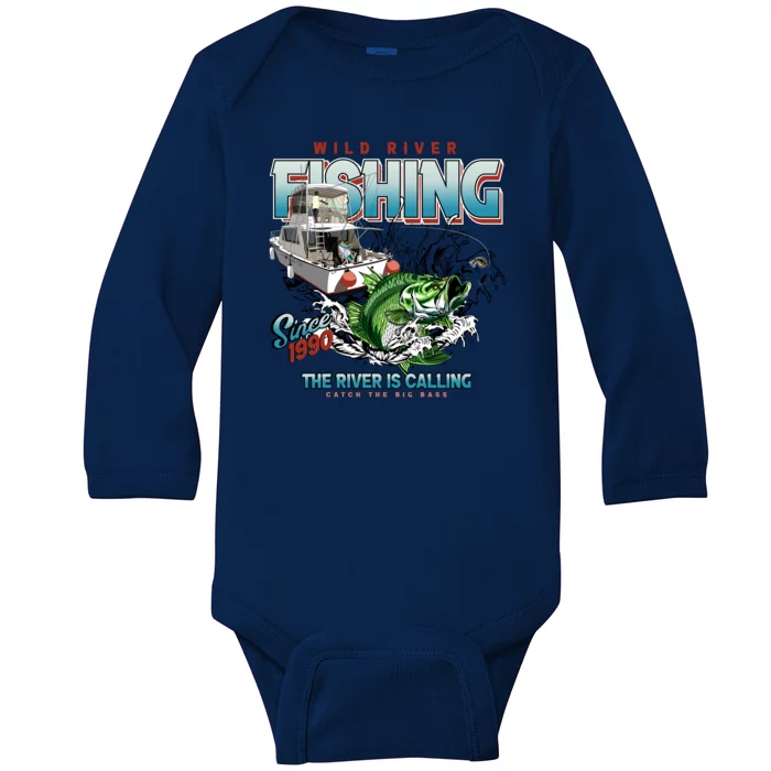 Wild River Fishing Bass Baby Long Sleeve Bodysuit