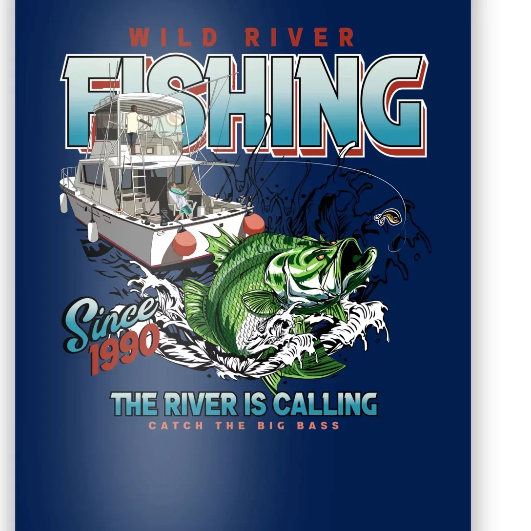 Wild River Fishing Bass Poster