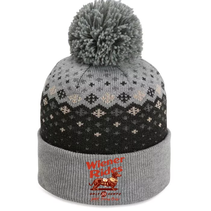 Wiener Rides Free Today Only Funny Wiener The Baniff Cuffed Pom Beanie