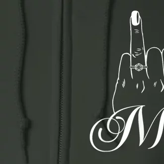 Wife Ring Finger Mrs. Ring Finger Full Zip Hoodie