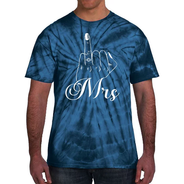 Wife Ring Finger Mrs. Ring Finger Tie-Dye T-Shirt