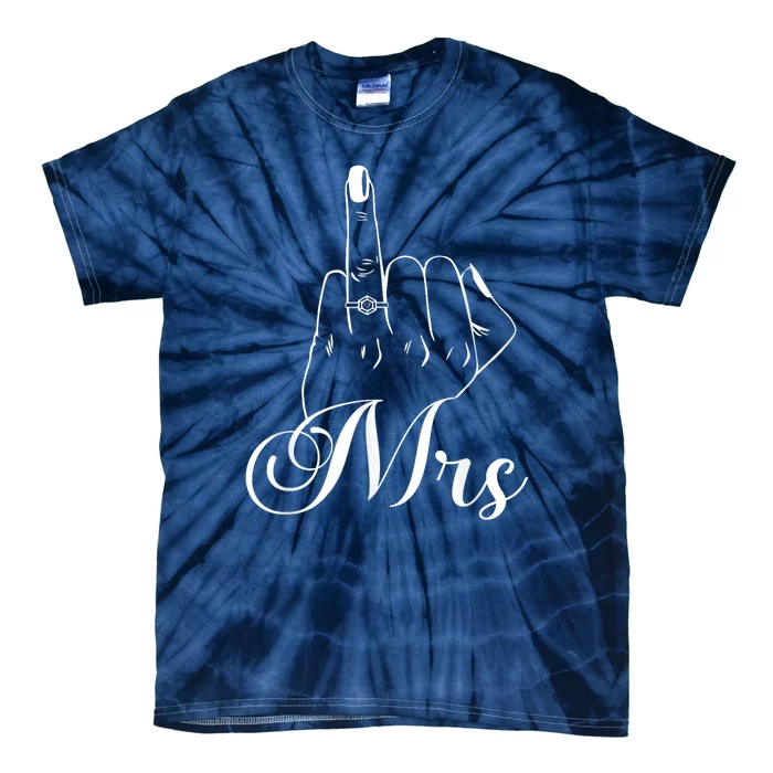 Wife Ring Finger Mrs. Ring Finger Tie-Dye T-Shirt