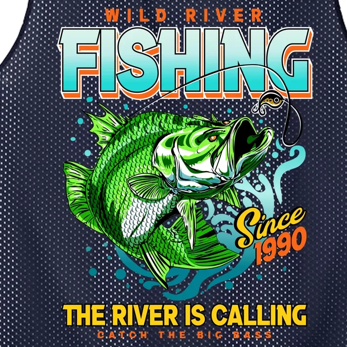 Wild River Fishing The River Is Calling Catch The Big Bass Since 1990 Mesh Reversible Basketball Jersey Tank