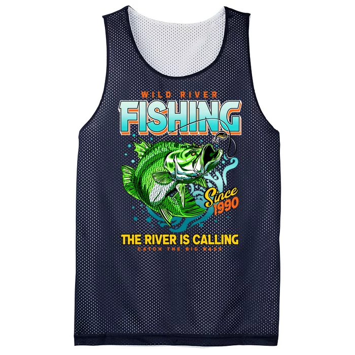 Wild River Fishing The River Is Calling Catch The Big Bass Since 1990 Mesh Reversible Basketball Jersey Tank