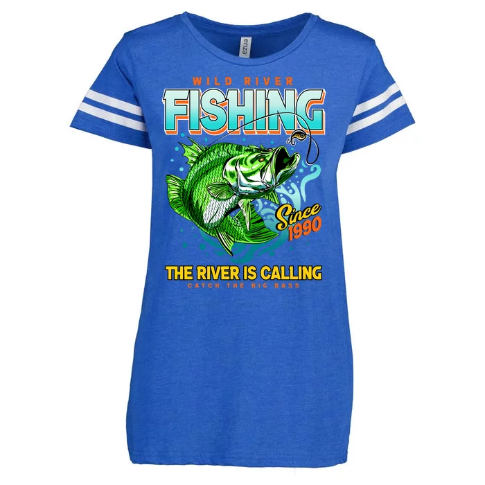 Wild River Fishing The River Is Calling Catch The Big Bass Since 1990 Enza Ladies Jersey Football T-Shirt