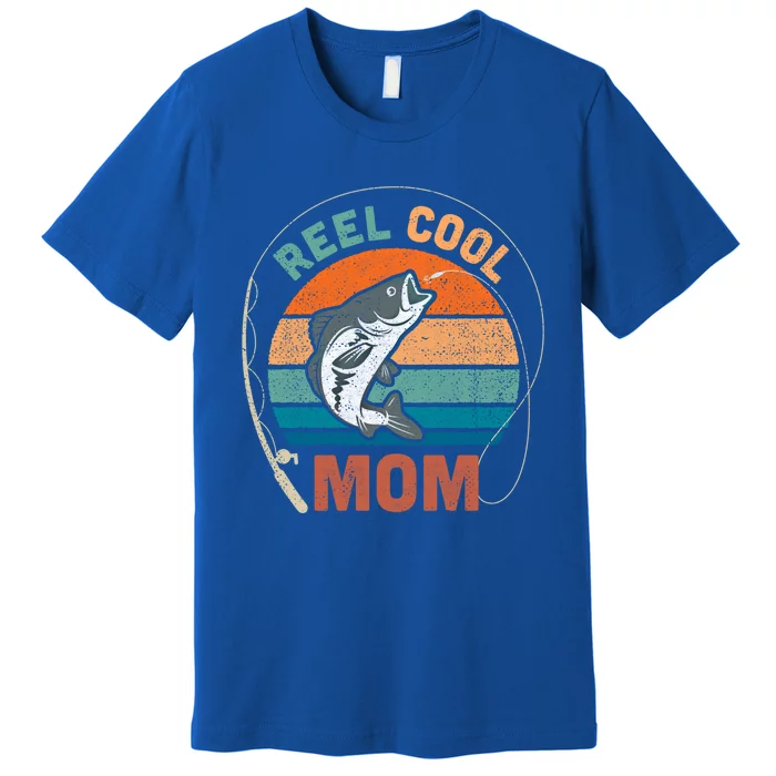 Wo Retro Funny Reel Cool Mom Fishing Mothers Day Gift Premium T-Shirt