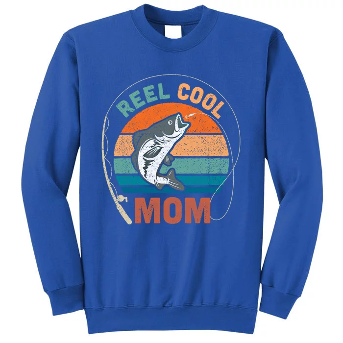 Wo Retro Funny Reel Cool Mom Fishing Mothers Day Gift Tall Sweatshirt