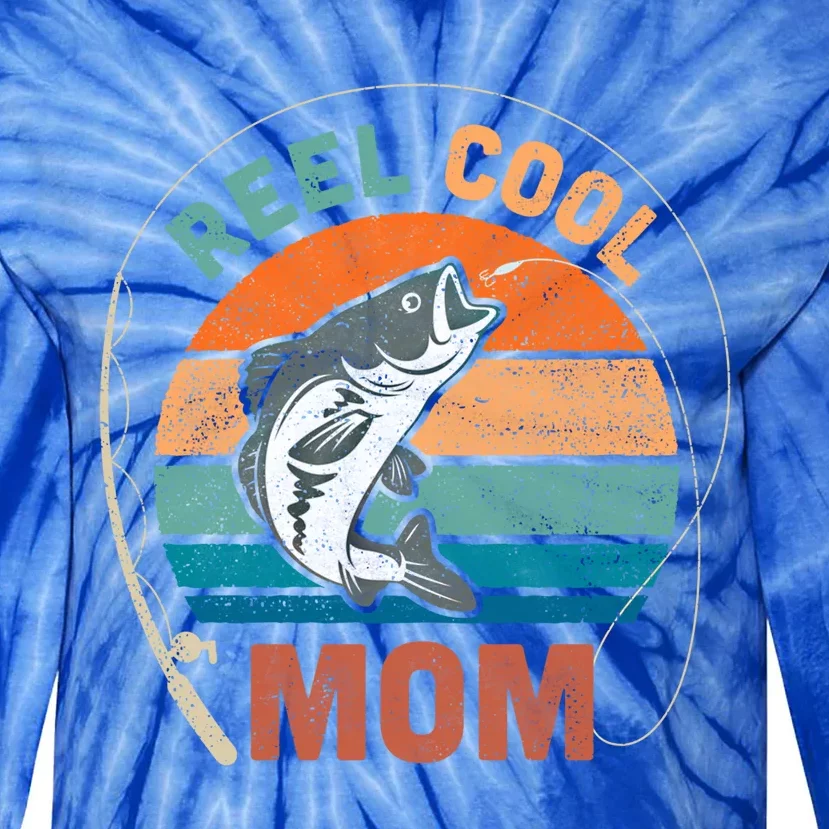 Wo Retro Funny Reel Cool Mom Fishing Mothers Day Gift Tie-Dye Long Sleeve Shirt