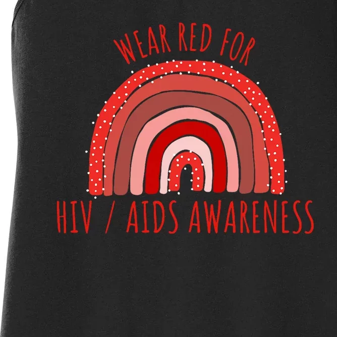 Wear Red For Hiv Aids Awareness Hiv Aids Women's Racerback Tank