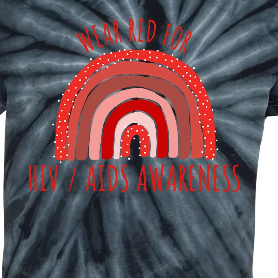 Wear Red For Hiv Aids Awareness Hiv Aids Kids Tie-Dye T-Shirt