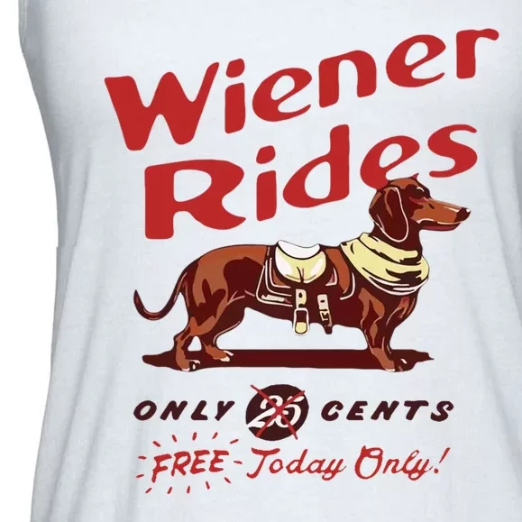 Wiener Rides Free Today Only Funny Wiener Dog Ladies Essential Flowy Tank