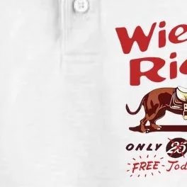 Wiener Rides Free Today Only Funny Wiener Dog Dry Zone Grid Performance Polo