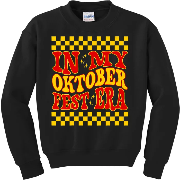 Women Retro Groovy In My Oktoberfest Era Kids Sweatshirt