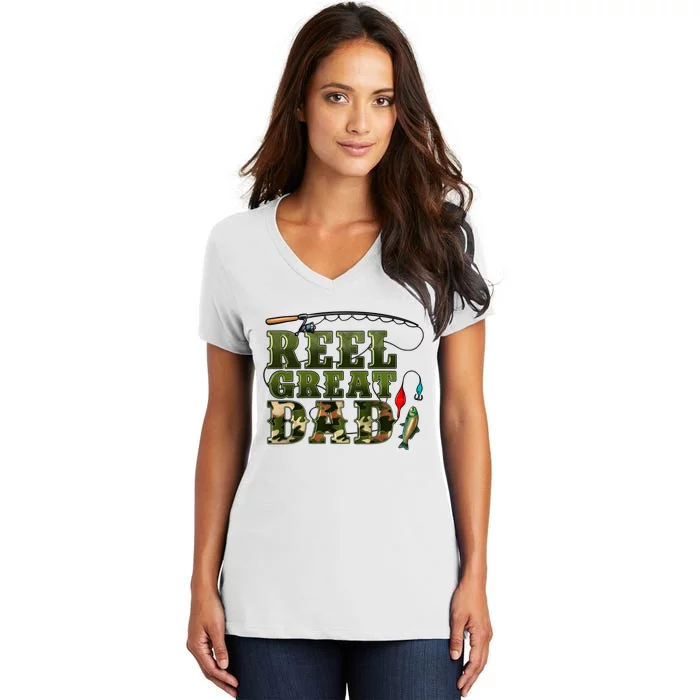 Western Reel Great Dad Fisher Women's V-Neck T-Shirt