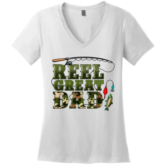 Western Reel Great Dad Fisher Women's V-Neck T-Shirt