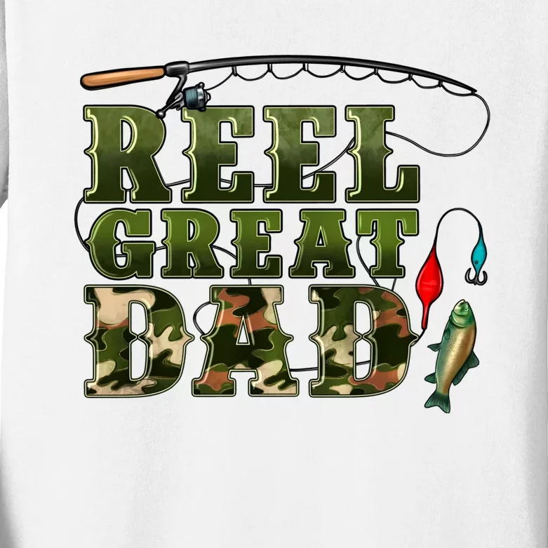 Western Reel Great Dad Fisher Kids Long Sleeve Shirt