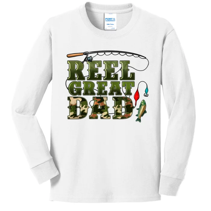 Western Reel Great Dad Fisher Kids Long Sleeve Shirt