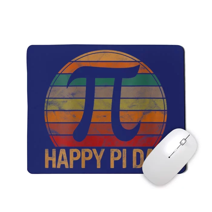 Womens Retro Happy Pi Day Sunset Gift Math Teacher Geek Pi Day Mousepad