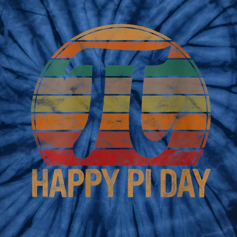 Womens Retro Happy Pi Day Sunset Gift Math Teacher Geek Pi Day Tie-Dye T-Shirt