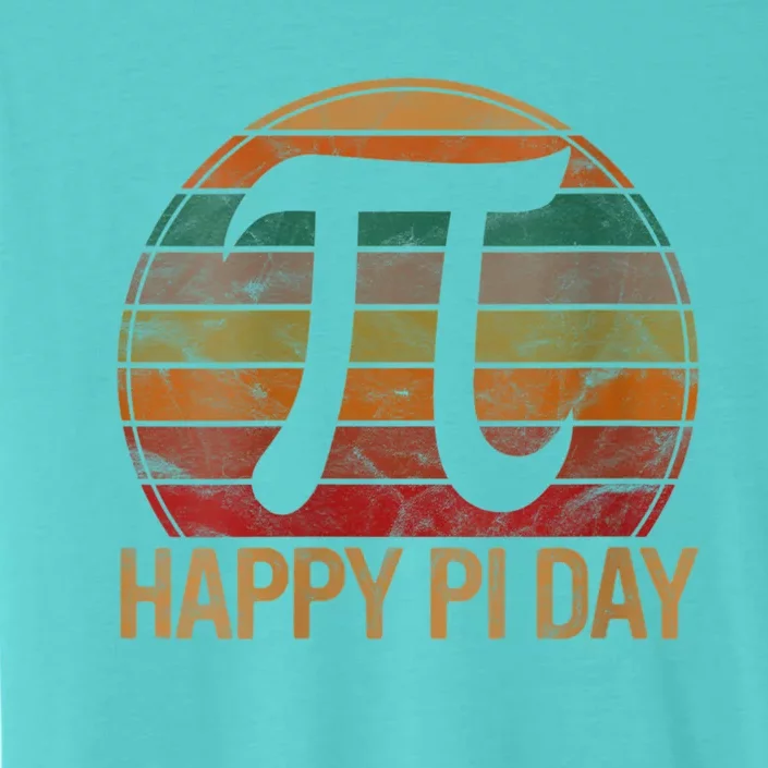 Womens Retro Happy Pi Day Sunset Gift Math Teacher Geek Pi Day ChromaSoft Performance T-Shirt