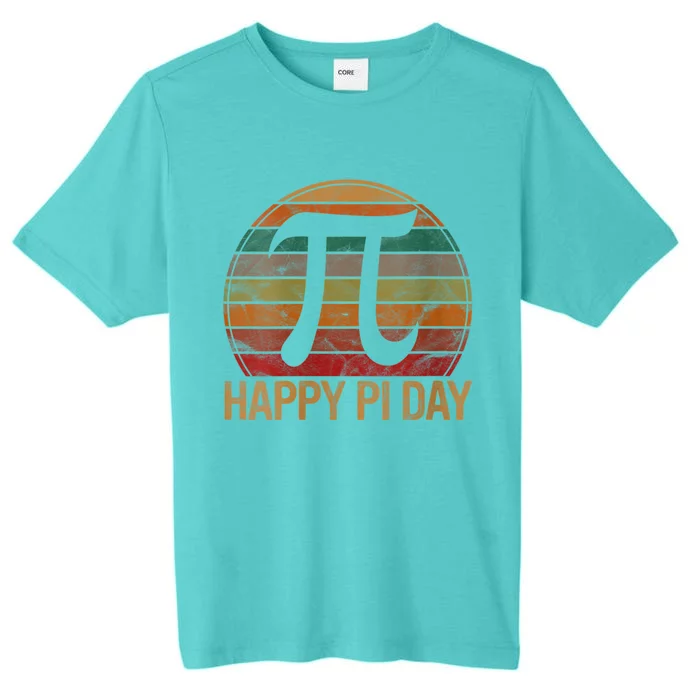 Womens Retro Happy Pi Day Sunset Gift Math Teacher Geek Pi Day ChromaSoft Performance T-Shirt