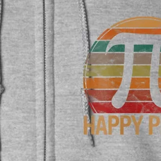 Womens Retro Happy Pi Day Sunset Gift Math Teacher Geek Pi Day Full Zip Hoodie