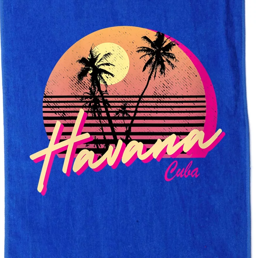 Womens Retro Havana Cuba California Beach Sunset Platinum Collection Golf Towel