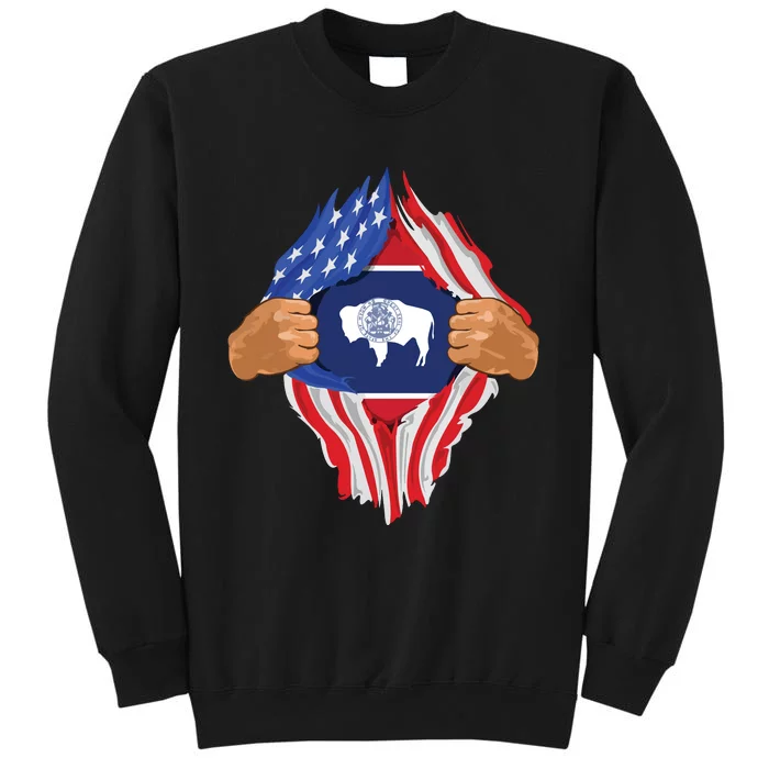 Wyoming Roots Inside State Flag American Proud Sweatshirt