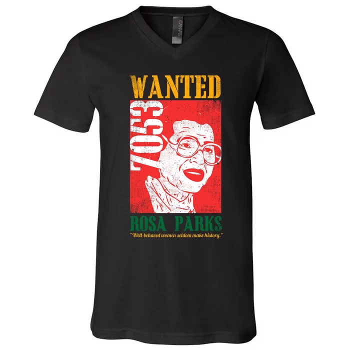 Wanted Rosa Inspirational Black History Month Gift V-Neck T-Shirt