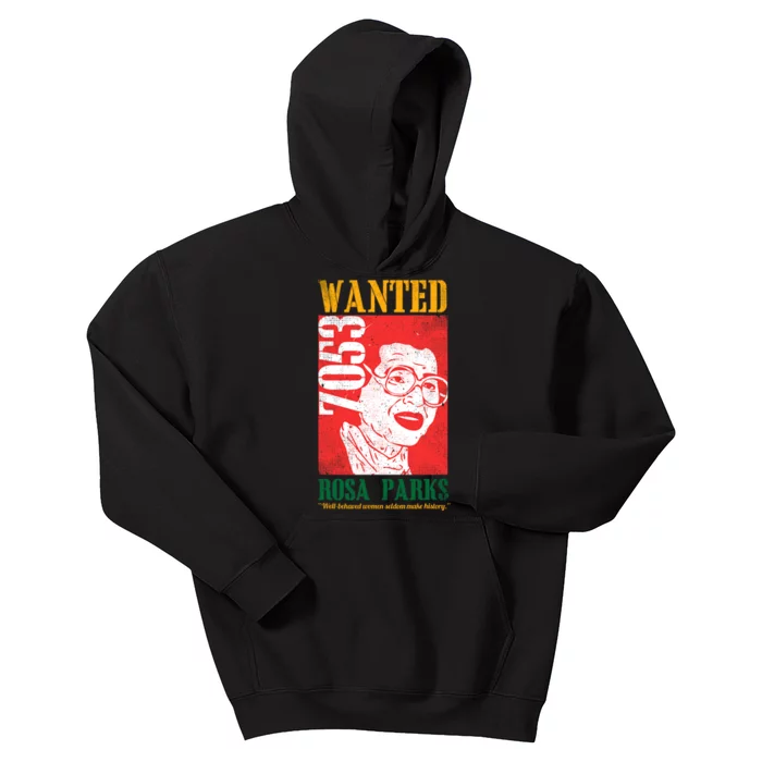 Wanted Rosa Inspirational Black History Month Gift Kids Hoodie