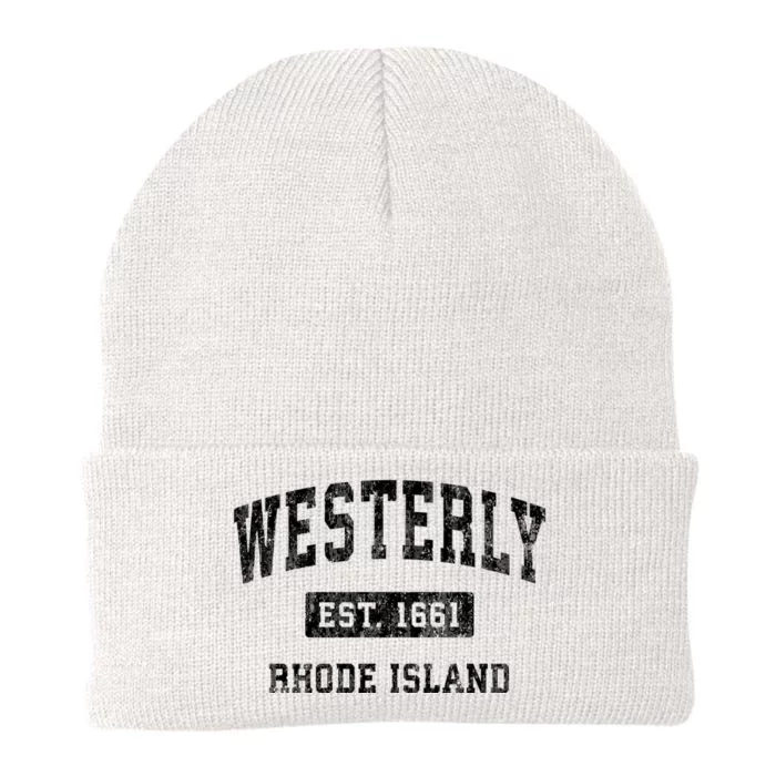 Westerly Rhode Island Ri Vintage Established Sports Knit Cap Winter Beanie