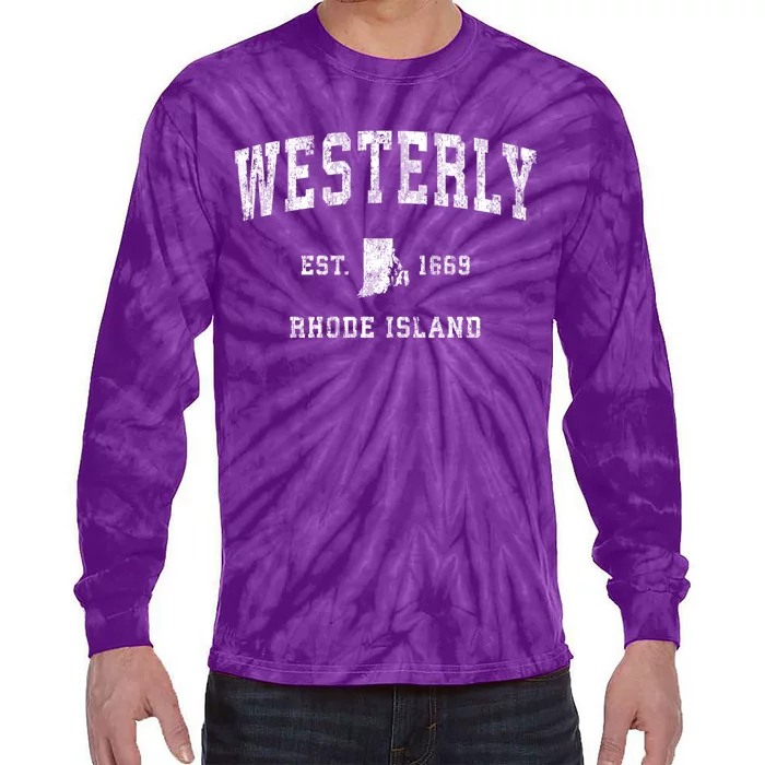 Westerly Rhode Island Ri Vintage Sports Tie-Dye Long Sleeve Shirt