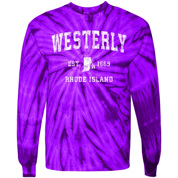 Westerly Rhode Island Ri Vintage Sports Tie-Dye Long Sleeve Shirt