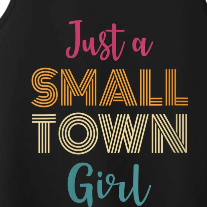 Womens Retro Just A Small Town Girl Village Little City Girl Performance Tank