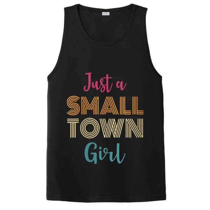 Womens Retro Just A Small Town Girl Village Little City Girl Performance Tank