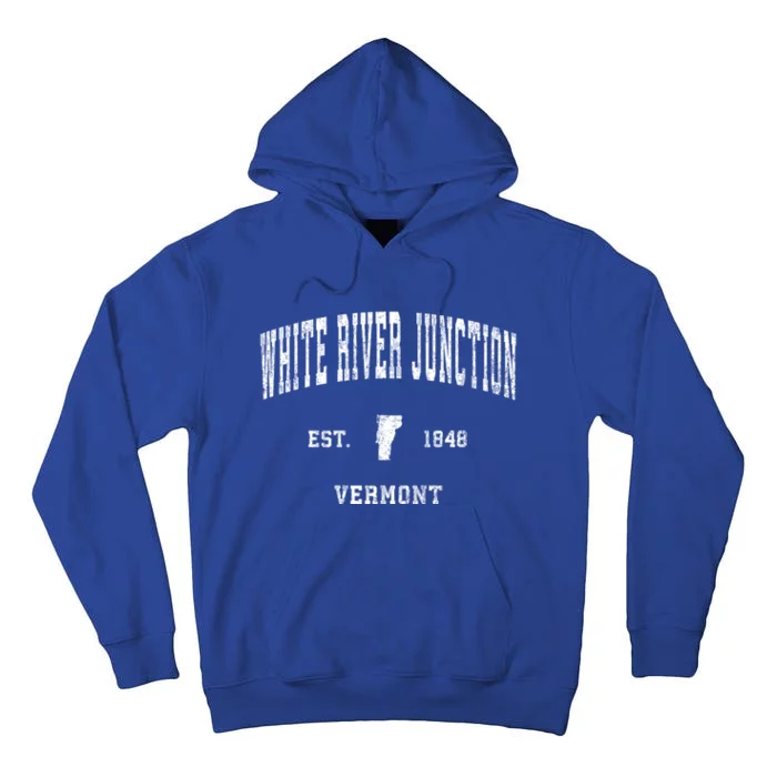 White River Junction Vermont Vt Vintage Athletic Sports Tall Hoodie