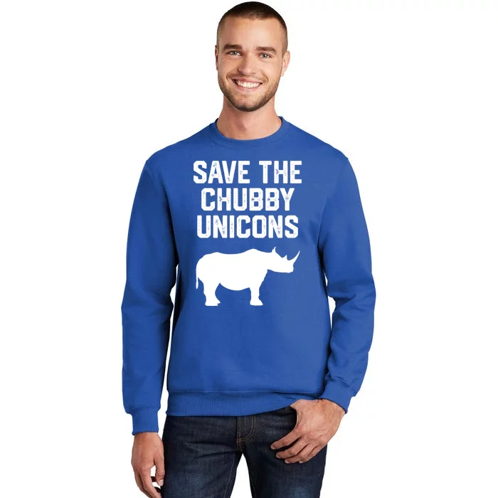 Wo Rhinoceros Lover Gift Save The Chubby Unicorns Gift Sweatshirt