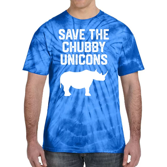 Wo Rhinoceros Lover Gift Save The Chubby Unicorns Gift Tie-Dye T-Shirt