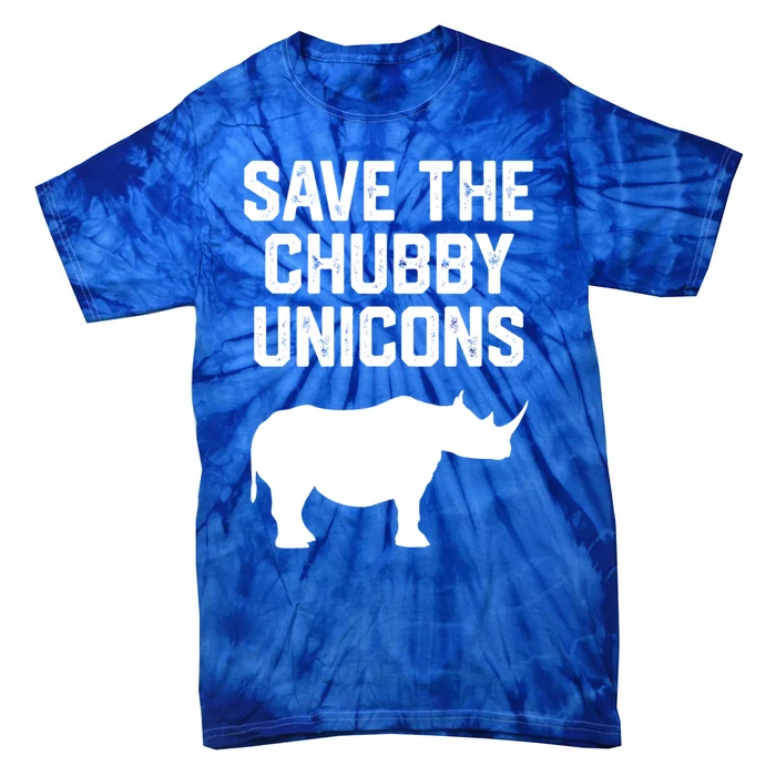 Wo Rhinoceros Lover Gift Save The Chubby Unicorns Gift Tie-Dye T-Shirt