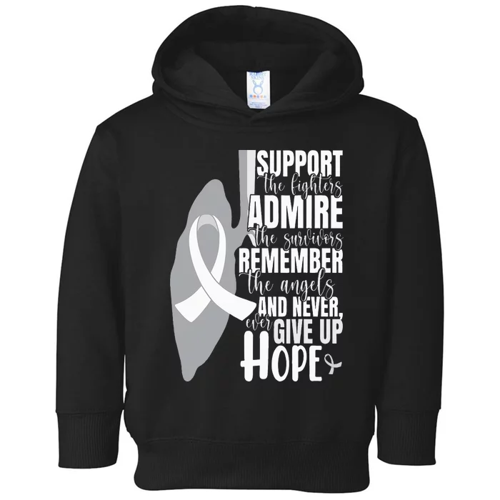 White Ribbon Lung Cancer Warrior Toddler Hoodie