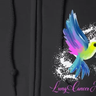 White Ribbon Lung Cancer Survivor Gift Lung Cancer Awareness Full Zip Hoodie