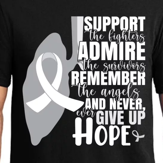 White Ribbon Lung Cancer Warrior Gift Pajama Set