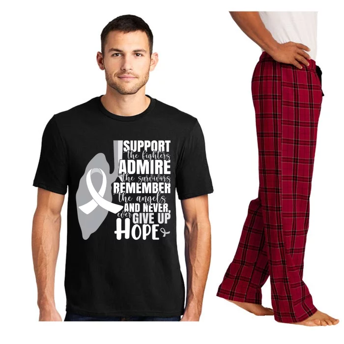 White Ribbon Lung Cancer Warrior Gift Pajama Set