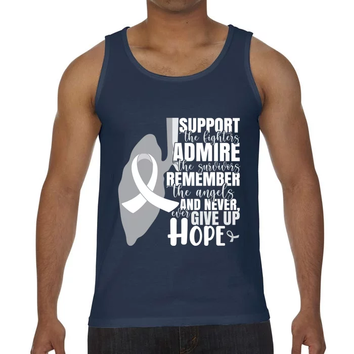 White Ribbon Lung Cancer Warrior Gift Comfort Colors® Tank Top