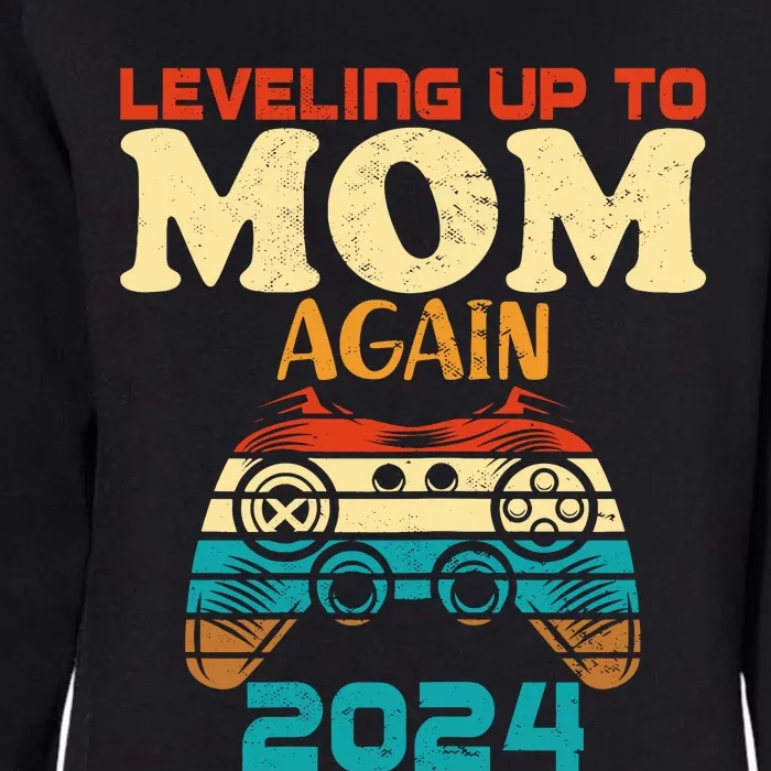 Wo Retro Leveling Up To Mom Again 2024 Promoted To Mommy Womens California Wash Sweatshirt