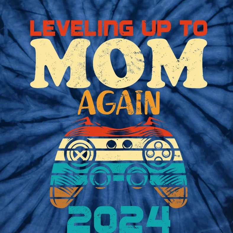 Wo Retro Leveling Up To Mom Again 2024 Promoted To Mommy Tie-Dye T-Shirt