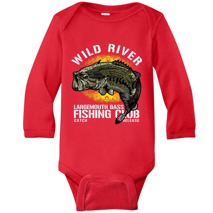 Wild River Largemouth Bass Fishing Club Baby Long Sleeve Bodysuit