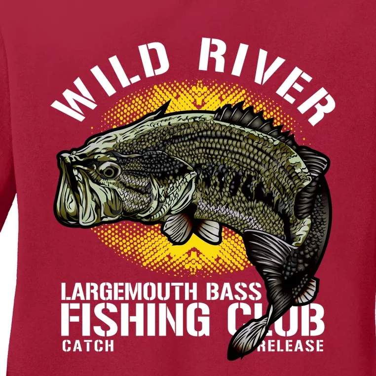 Wild River Largemouth Bass Fishing Club Ladies Long Sleeve Shirt