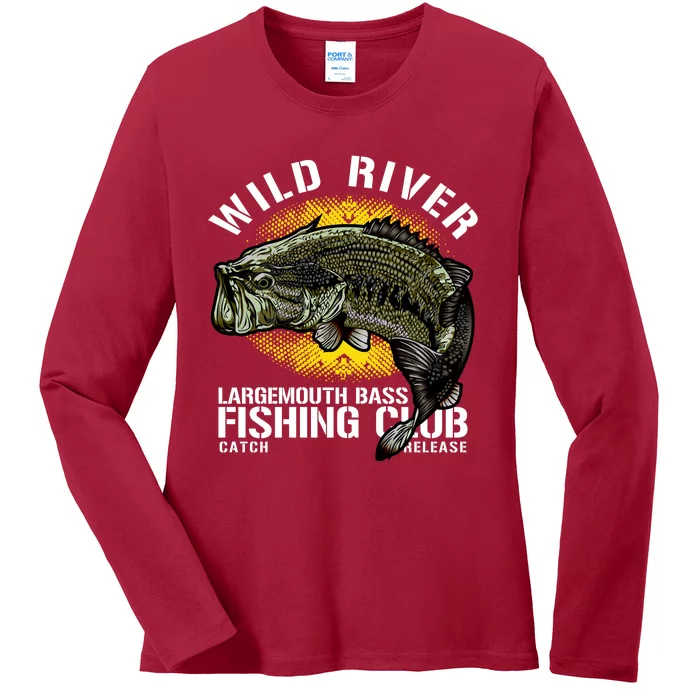 Wild River Largemouth Bass Fishing Club Ladies Long Sleeve Shirt